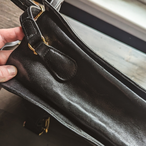 🇫🇷 RARE 1980s Luxury Texier ⚫ Leather Ring Buckle Crossbod Shoulder Bag France - Picture 15 of 16